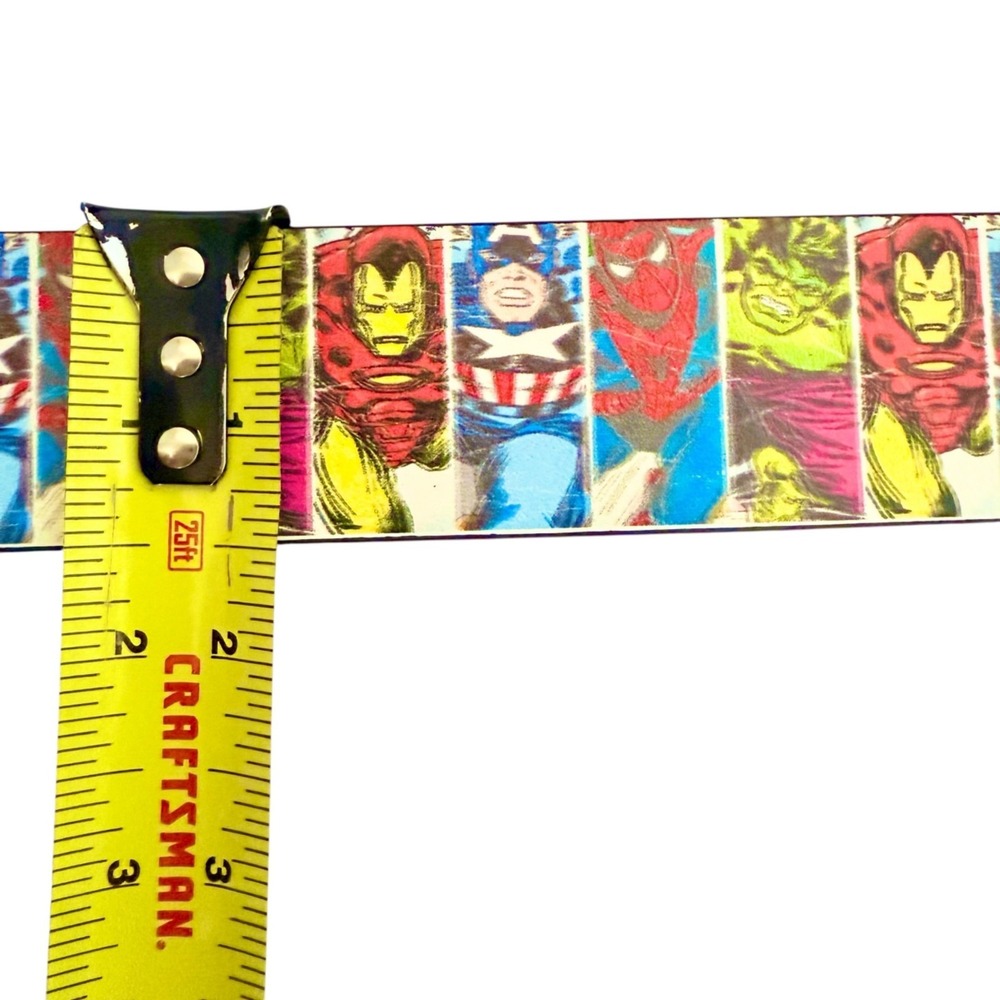 Marvel Men's Heroes Comic Book Print PU Multicolor Belt Size S/M 30-32 NWT - Picture 5 of 11